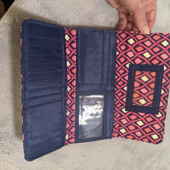 Vera Bradley KATALINA PINK Wristlet Organizer Long Wallet Checkbook Card - Picture 2 of 4